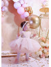 Blush Pink Glitter Lace Tulle Flower Girl Dress Blush Pink Glitter Lace Tulle Flower Girl Dress